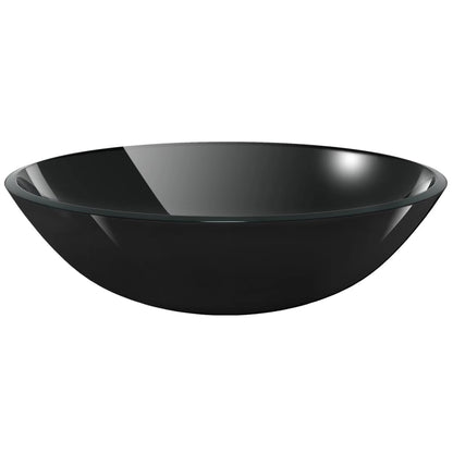 Basin Tempered Glass 42 cm Black - OLBRIT