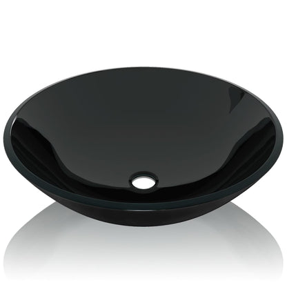 Basin Tempered Glass 42 cm Black - OLBRIT