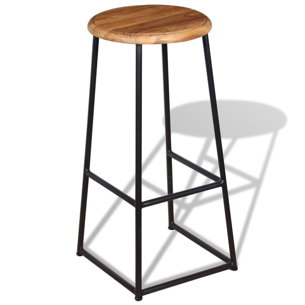 Bar Stools 2 pcs Solid Teak Wood - OLBRIT