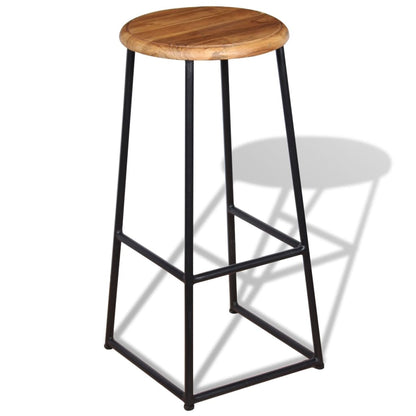 Bar Stools 2 pcs Solid Teak Wood - OLBRIT