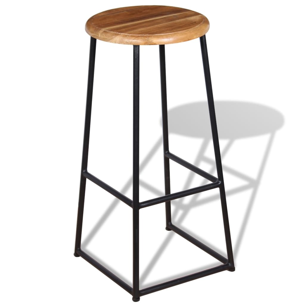 Bar Stools 2 pcs Solid Teak Wood - OLBRIT