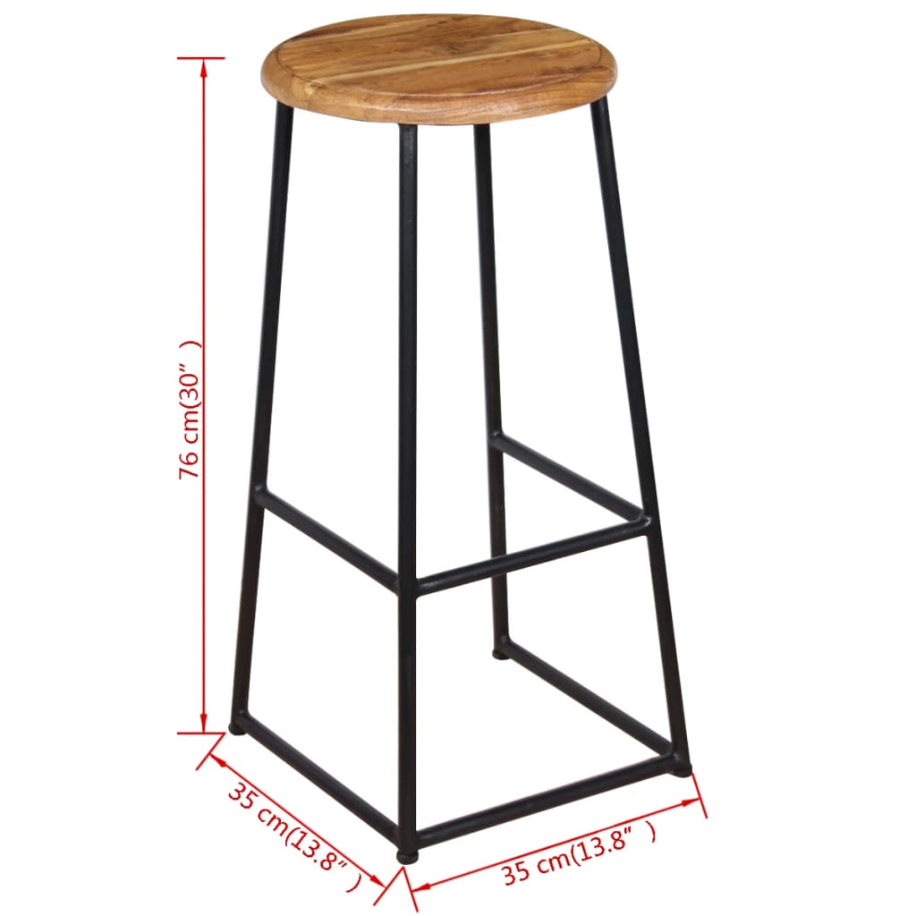 Bar Stools 2 pcs Solid Teak Wood - OLBRIT