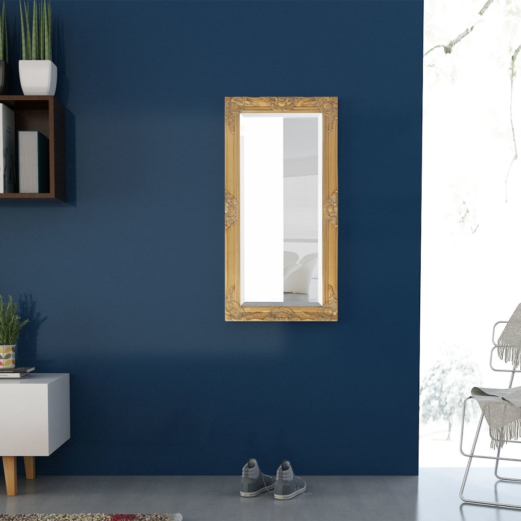 Wall Mirror Baroque Style 100x50 cm Gold - OLBRIT