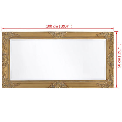 Wall Mirror Baroque Style 100x50 cm Gold - OLBRIT