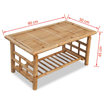 Coffee Table Bamboo 90x50x45 cm - OLBRIT