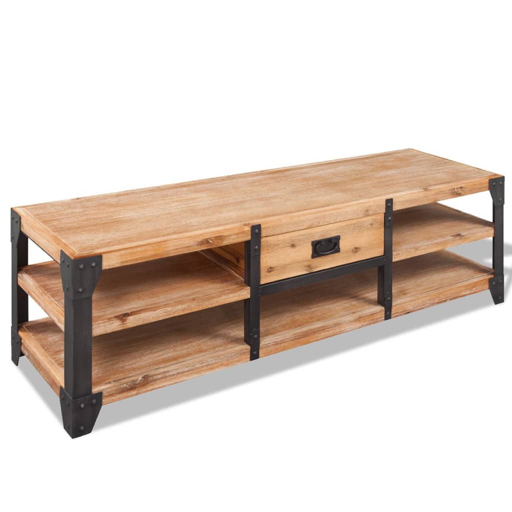 TV Stand Solid Acacia Wood 140x40x45 cm - OLBRIT