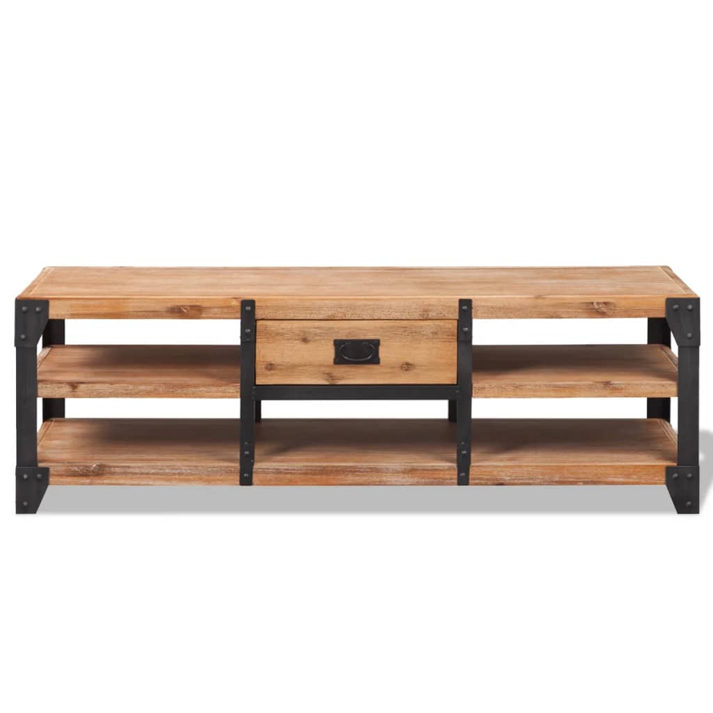TV Stand Solid Acacia Wood 140x40x45 cm - OLBRIT