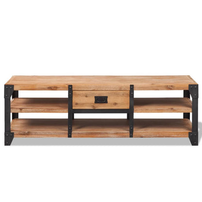 TV Stand Solid Acacia Wood 140x40x45 cm - OLBRIT