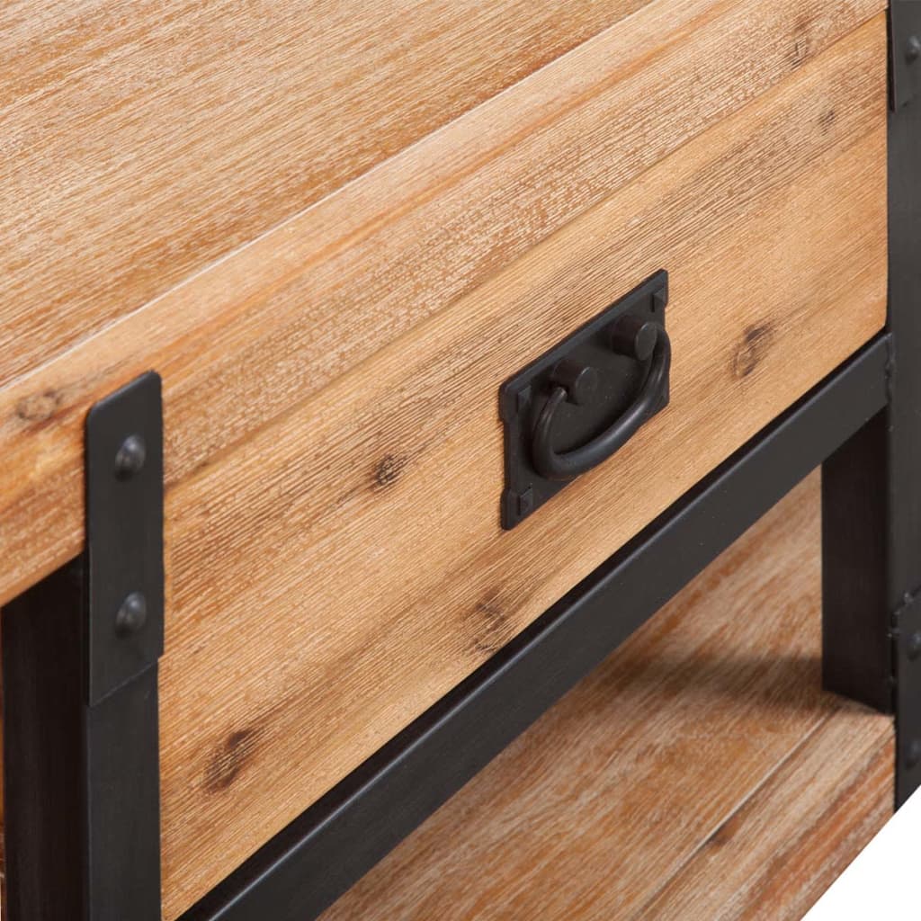 TV Stand Solid Acacia Wood 140x40x45 cm - OLBRIT