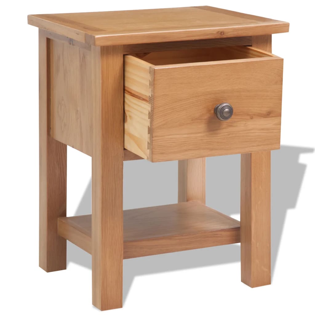 Nightstand 36x30x47 cm Solid Oak Wood - OLBRIT
