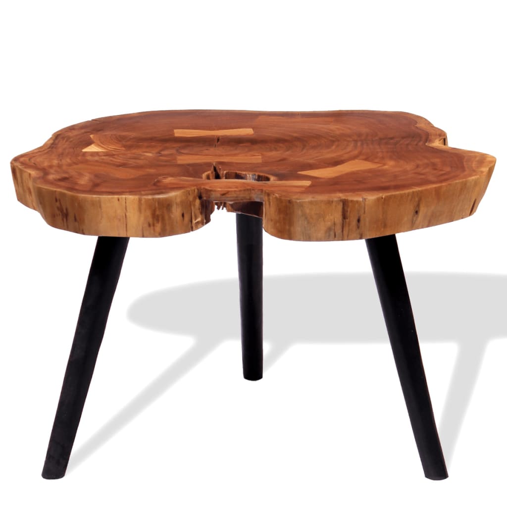 Log Coffee Table Solid Acacia Wood (55-60)x40 cm - OLBRIT