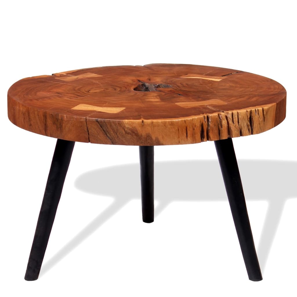 Log Coffee Table Solid Acacia Wood (55-60)x40 cm - OLBRIT