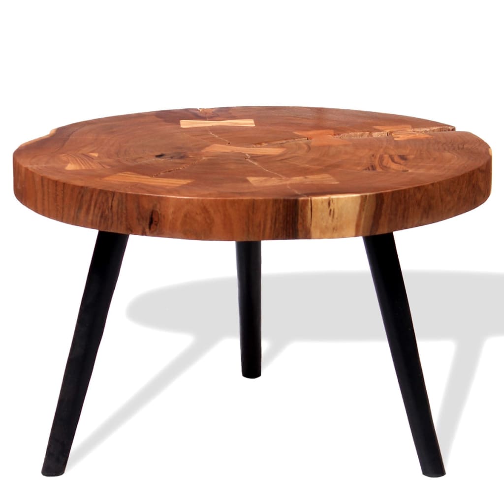 Log Coffee Table Solid Acacia Wood (55-60)x40 cm - OLBRIT