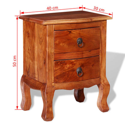Nightstands with Drawers 2 pcs Solid Acacia Wood - OLBRIT