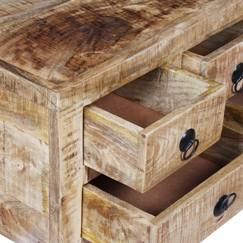 Coffee Table Rough Mango Wood 70x70x40 cm - OLBRIT