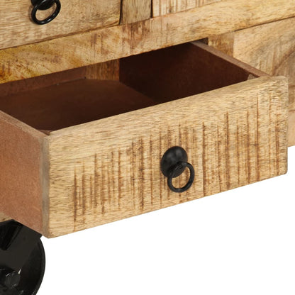 Coffee Table Rough Mango Wood 70x70x40 cm - OLBRIT