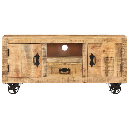 TV Cabinet Rough Mango Wood 110x30x50 cm - OLBRIT