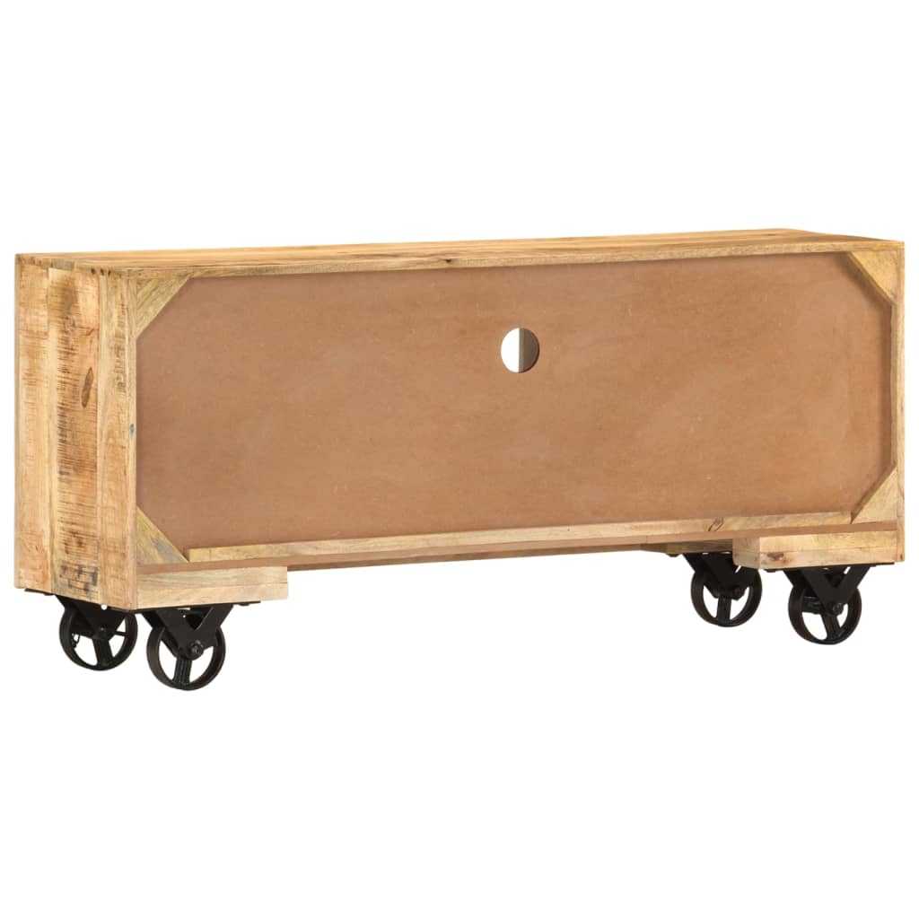 TV Cabinet Rough Mango Wood 110x30x50 cm - OLBRIT