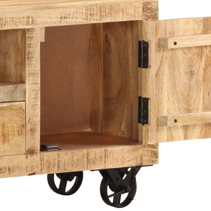 TV Cabinet Rough Mango Wood 110x30x50 cm - OLBRIT