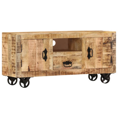 TV Cabinet Rough Mango Wood 110x30x50 cm - OLBRIT