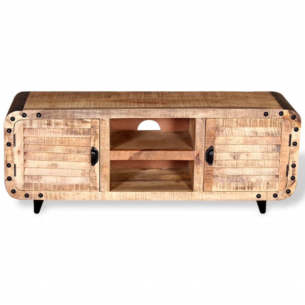 TV Cabinet Rough Mango Wood 120x30x50 cm - OLBRIT