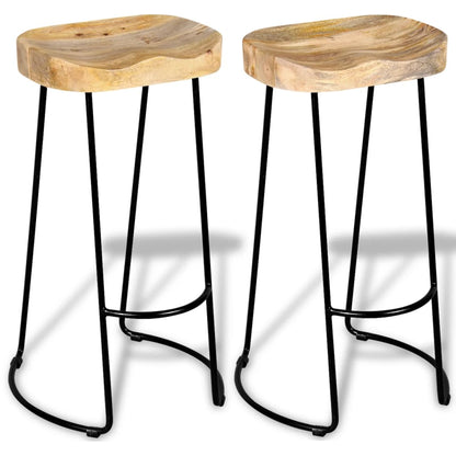 Bar Stools 2 pcs Solid Mango Wood - OLBRIT