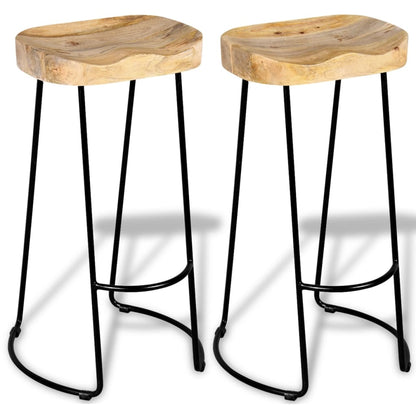 Bar Stools 2 pcs Solid Mango Wood - OLBRIT