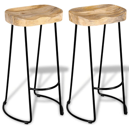 Bar Stools 2 pcs Solid Mango Wood - OLBRIT