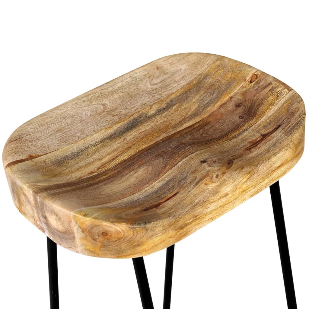 Bar Stools 2 pcs Solid Mango Wood - OLBRIT