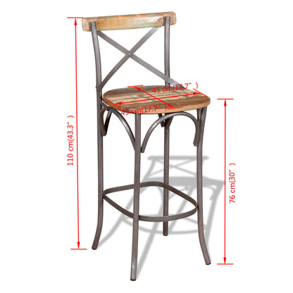 Bar Chair Solid Reclaimed Wood - OLBRIT