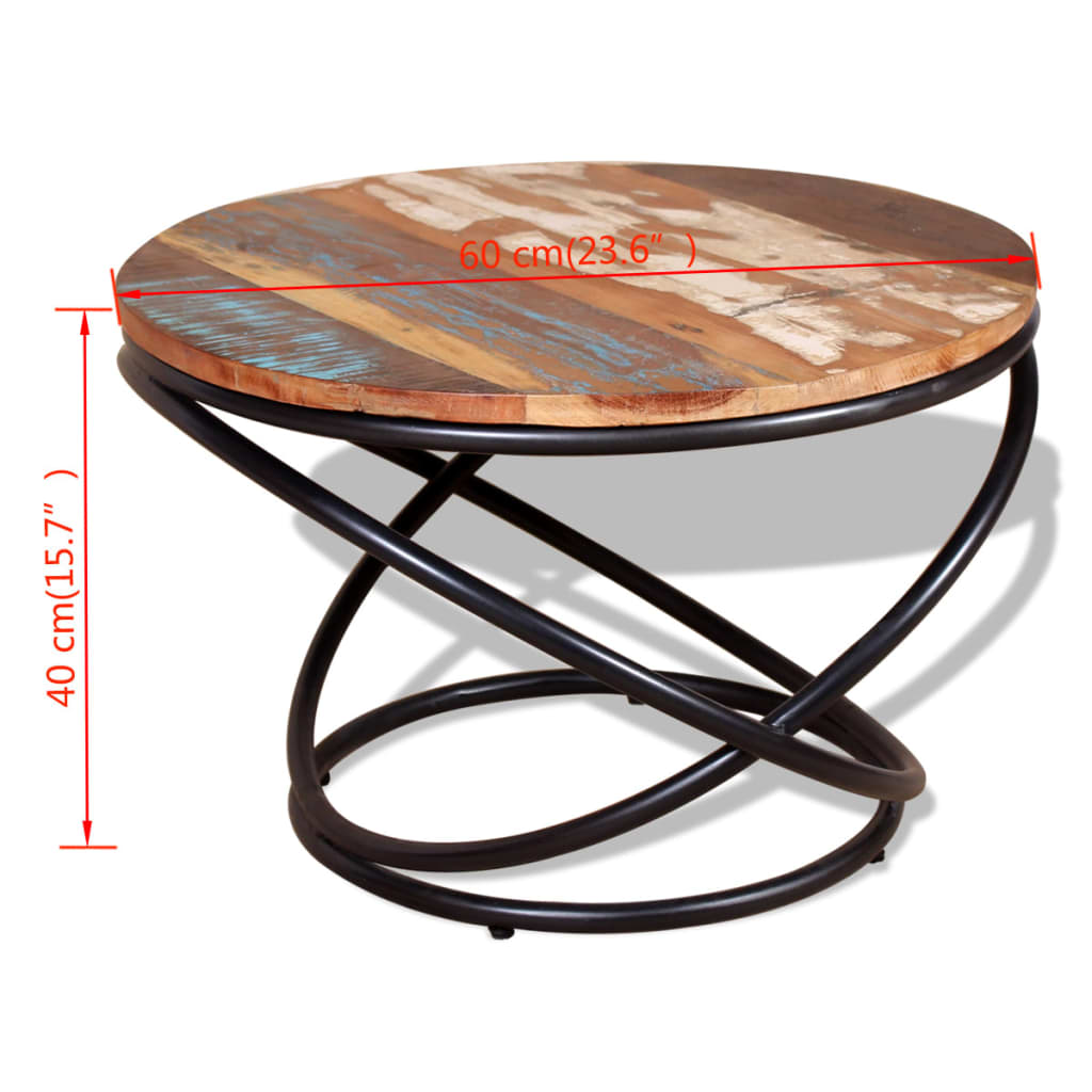 Coffee Table Solid Reclaimed Wood 60x60x40 cm - OLBRIT