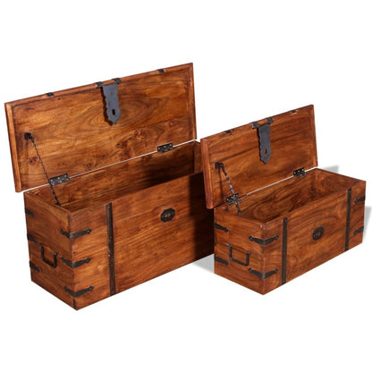 Two Piece Storage Chest Set Solid Wood - OLBRIT