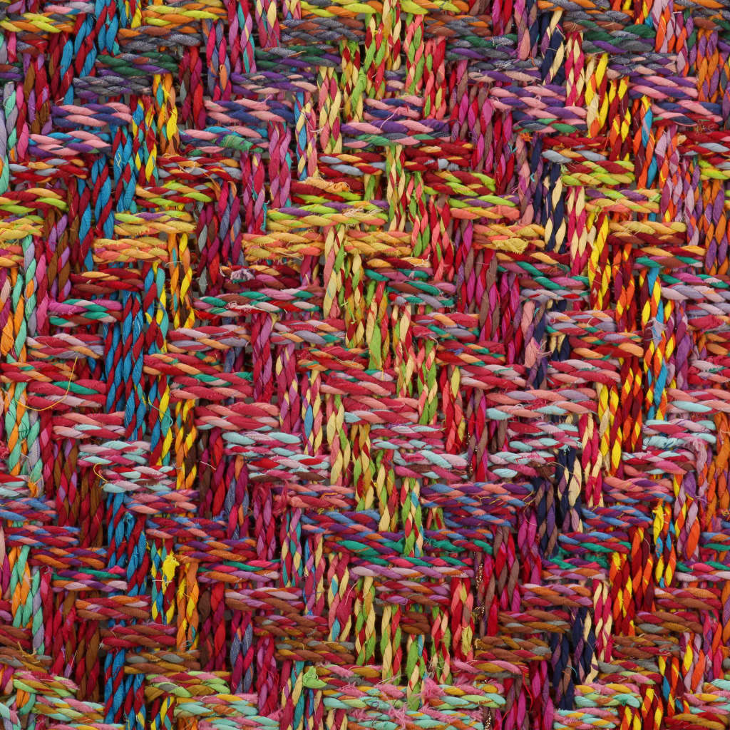 Coffee Table Set 2 Pieces Chindi Weave Details Multicolour - OLBRIT