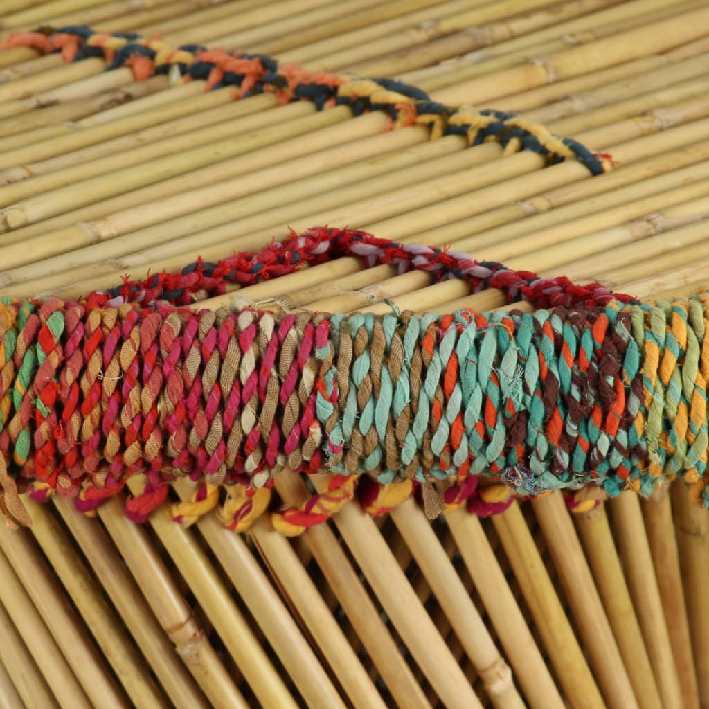 Coffee Table Bamboo with Chindi Details Multicolour - OLBRIT