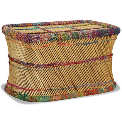 Coffee Table Bamboo with Chindi Details Multicolour - OLBRIT