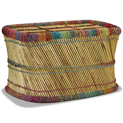 Coffee Table Bamboo with Chindi Details Multicolour - OLBRIT