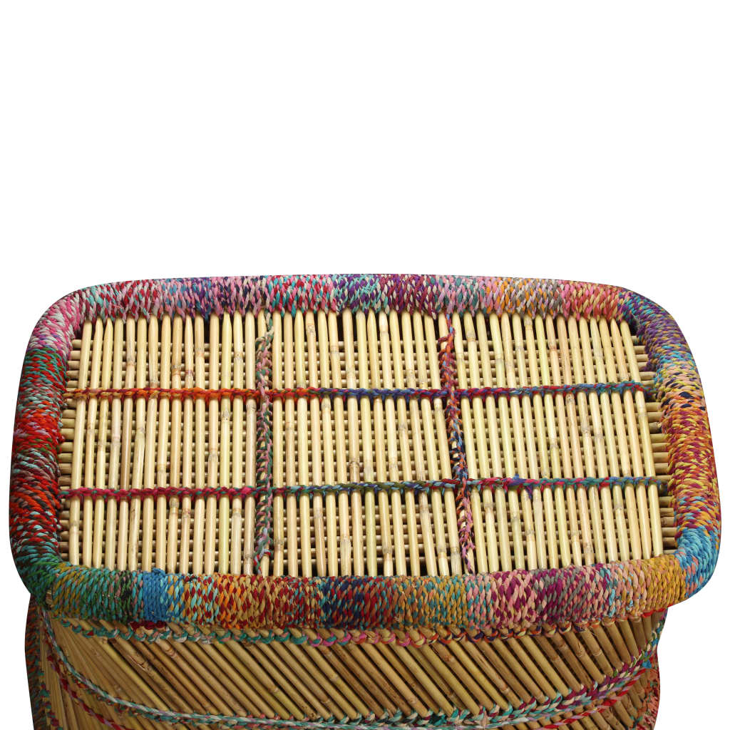 Coffee Table Bamboo with Chindi Details Multicolour - OLBRIT