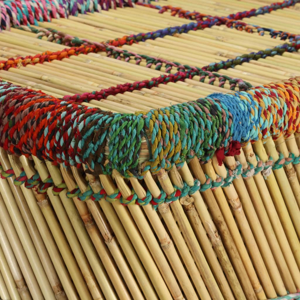 Coffee Table Bamboo with Chindi Details Multicolour - OLBRIT