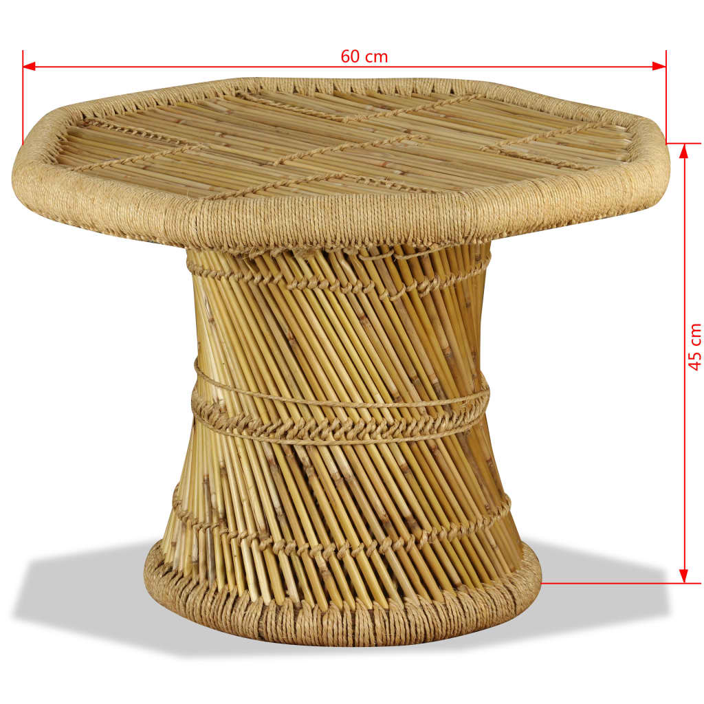 Coffee Table Bamboo Octagon 60x60x45 cm - OLBRIT
