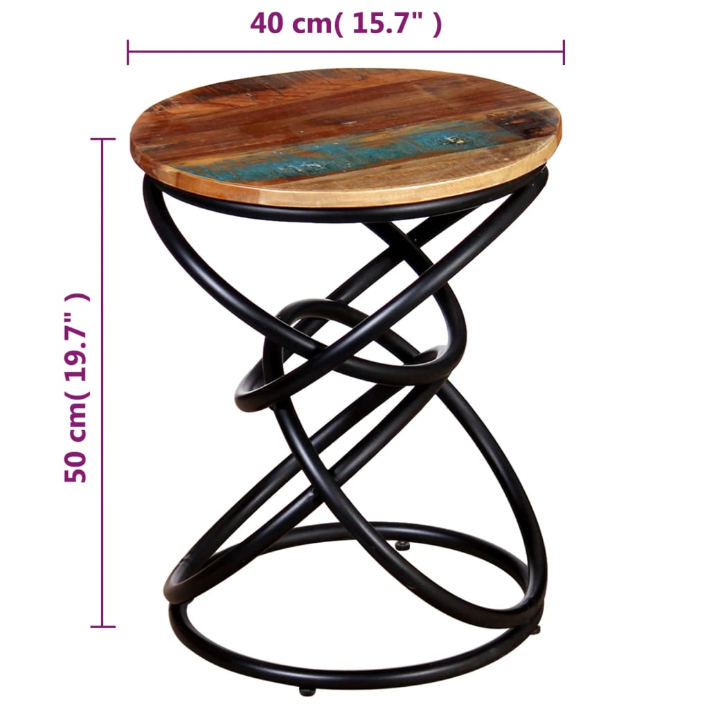 End Table Solid Reclaimed Wood - OLBRIT