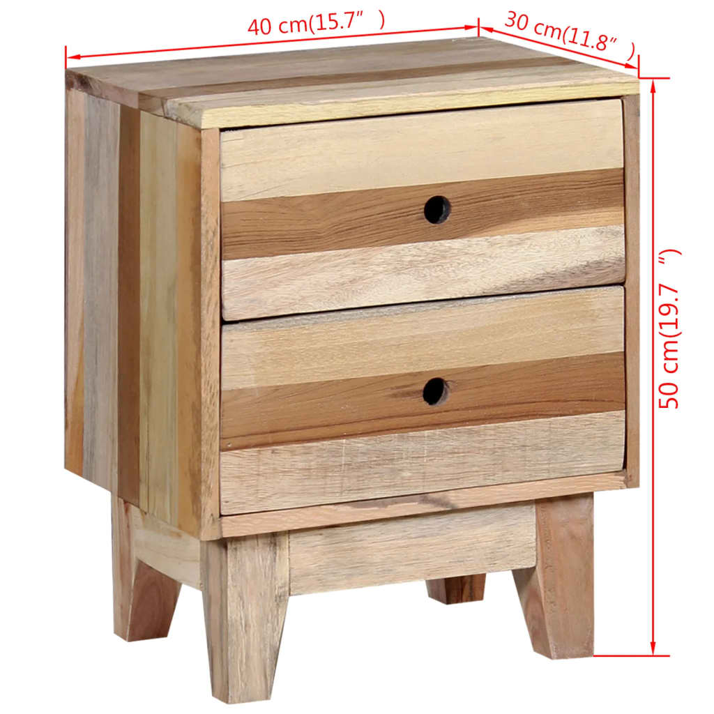 Bedside Cabinet Solid Reclaimed Wood - OLBRIT