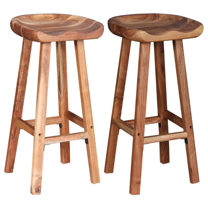 Bar Stools 2 pcs Solid Acacia Wood - OLBRIT