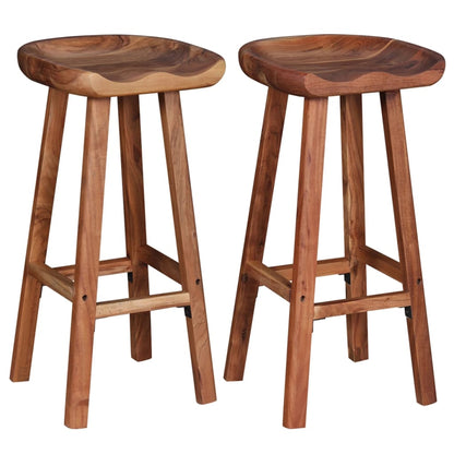 Bar Stools 2 pcs Solid Acacia Wood - OLBRIT