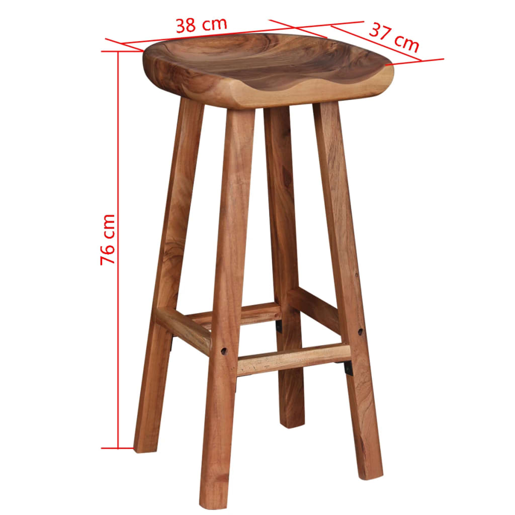 Bar Stools 2 pcs Solid Acacia Wood - OLBRIT