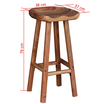 Bar Stools 2 pcs Solid Acacia Wood - OLBRIT