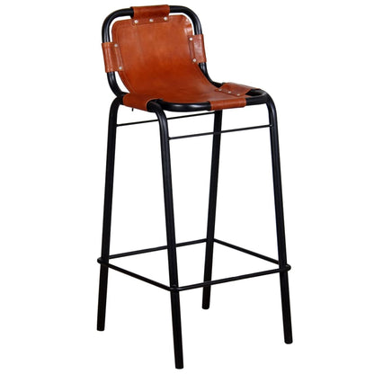 Bar Stools 2 pcs Real Leather - OLBRIT