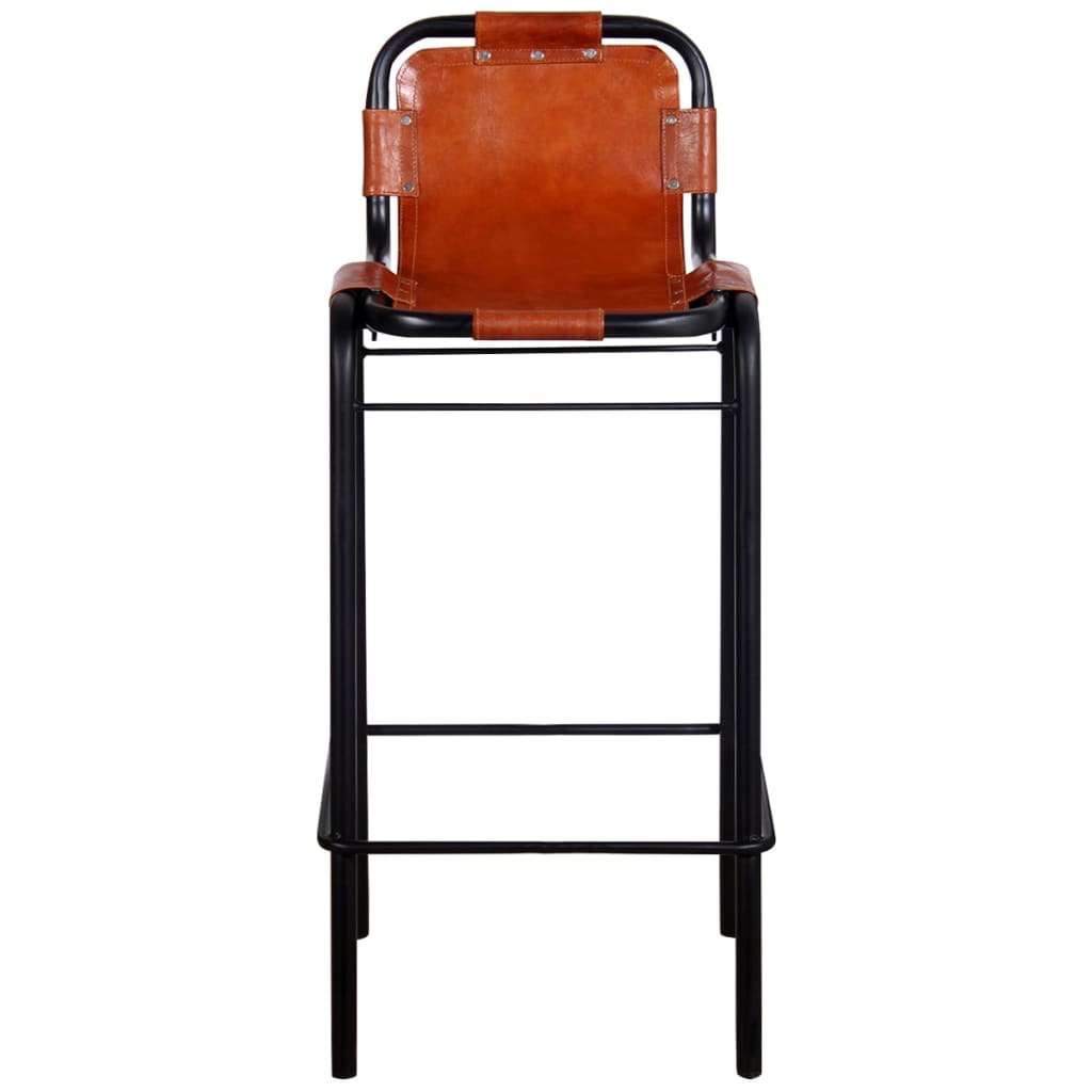 Bar Stools 2 pcs Real Leather - OLBRIT
