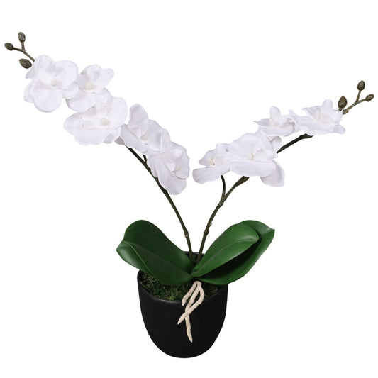Artificial Orchid Plant with Pot 30 cm White - OLBRIT