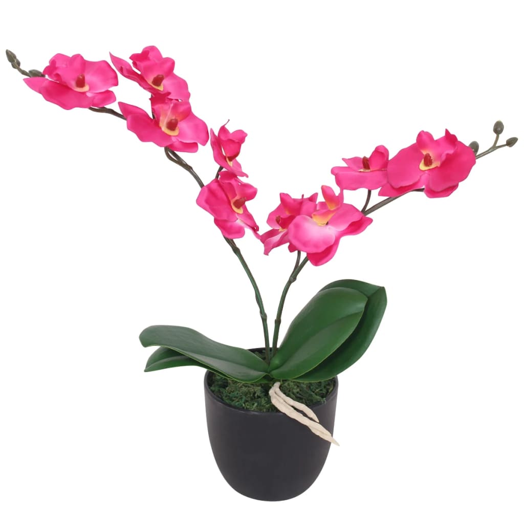 Artificial Orchid Plant with Pot 30 cm Red - OLBRIT