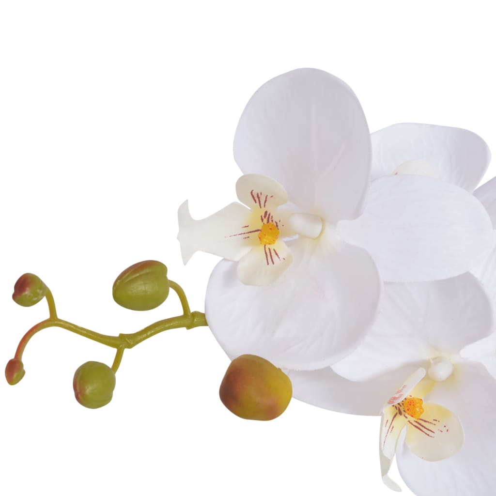 Artificial Orchid Plant with Pot 75 cm White - OLBRIT